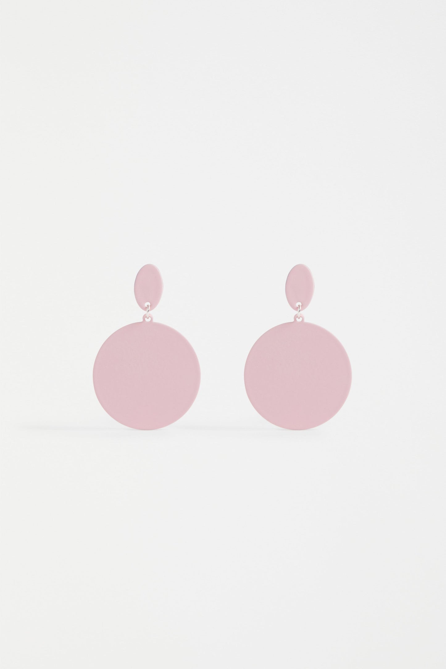 Josa Colour Coated Disc Drop Earring | SHELL PINK