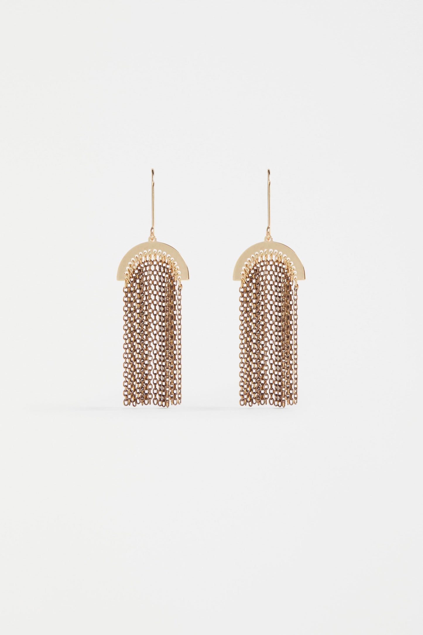 Kade Fine Chain Tassel Hook Drop Earring | BRONZE