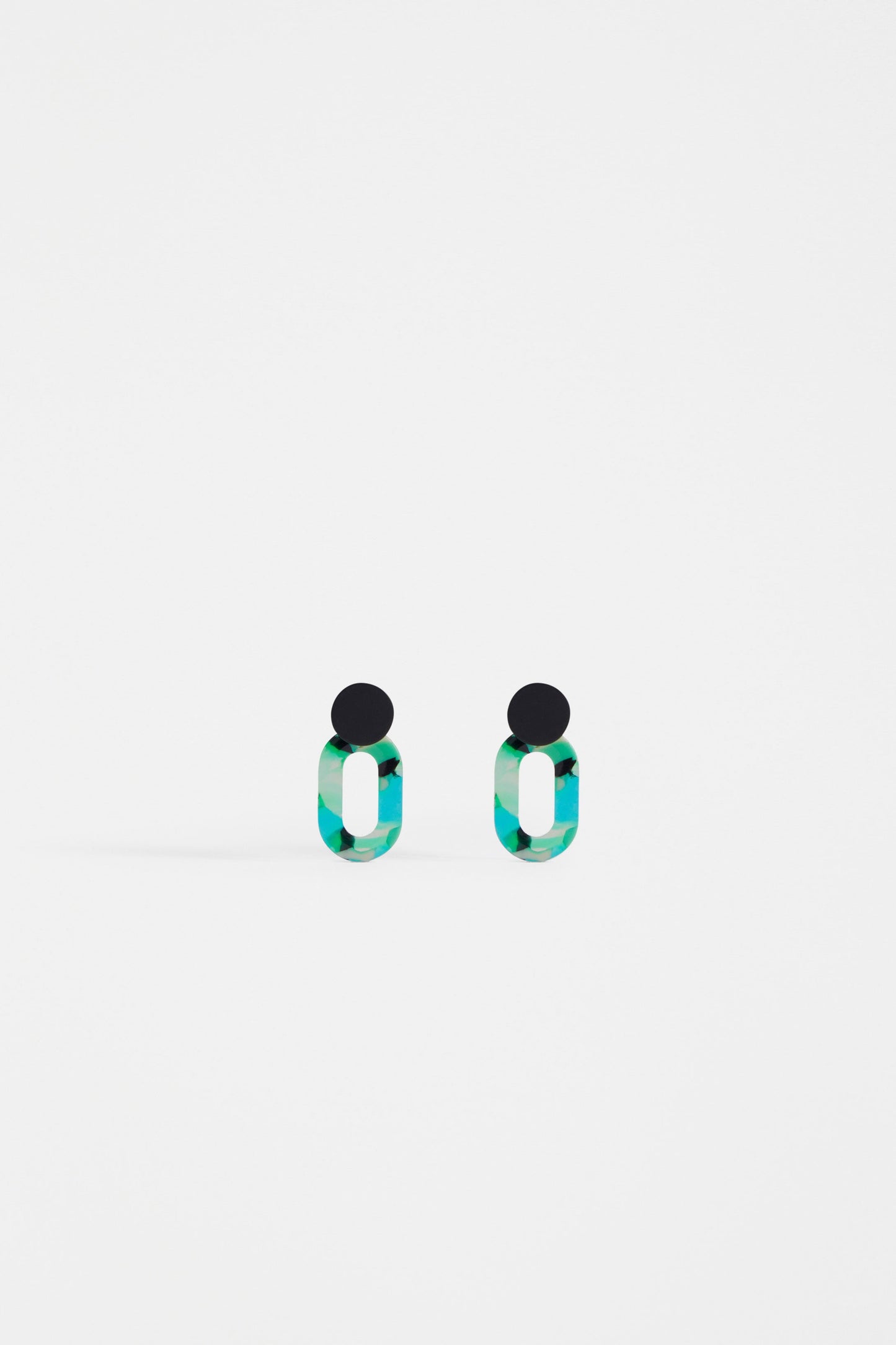 Kea Acetate Small Drop Stud Earring | GREEN