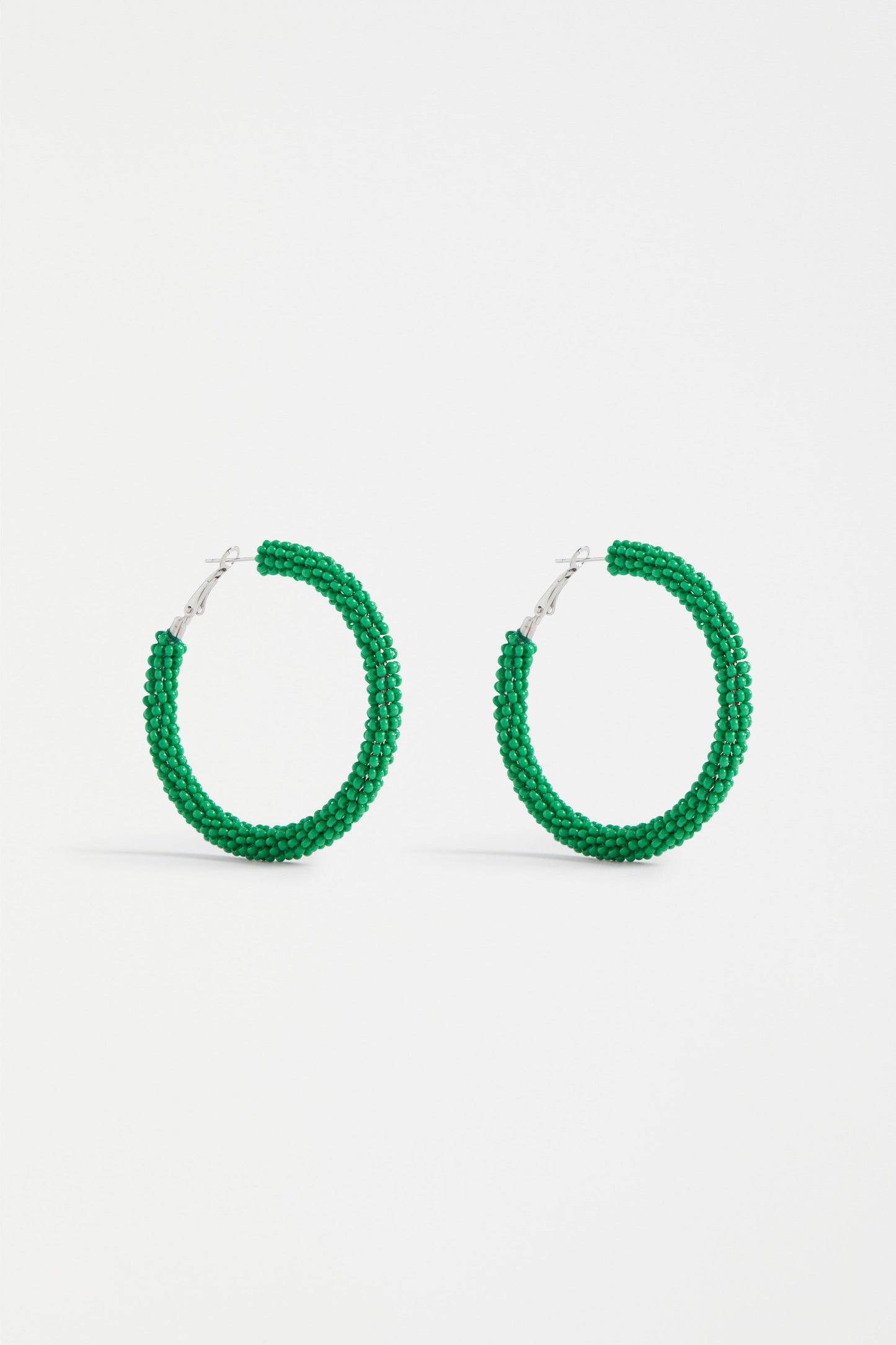 Jato Beaded Hoop Earring | GREEN