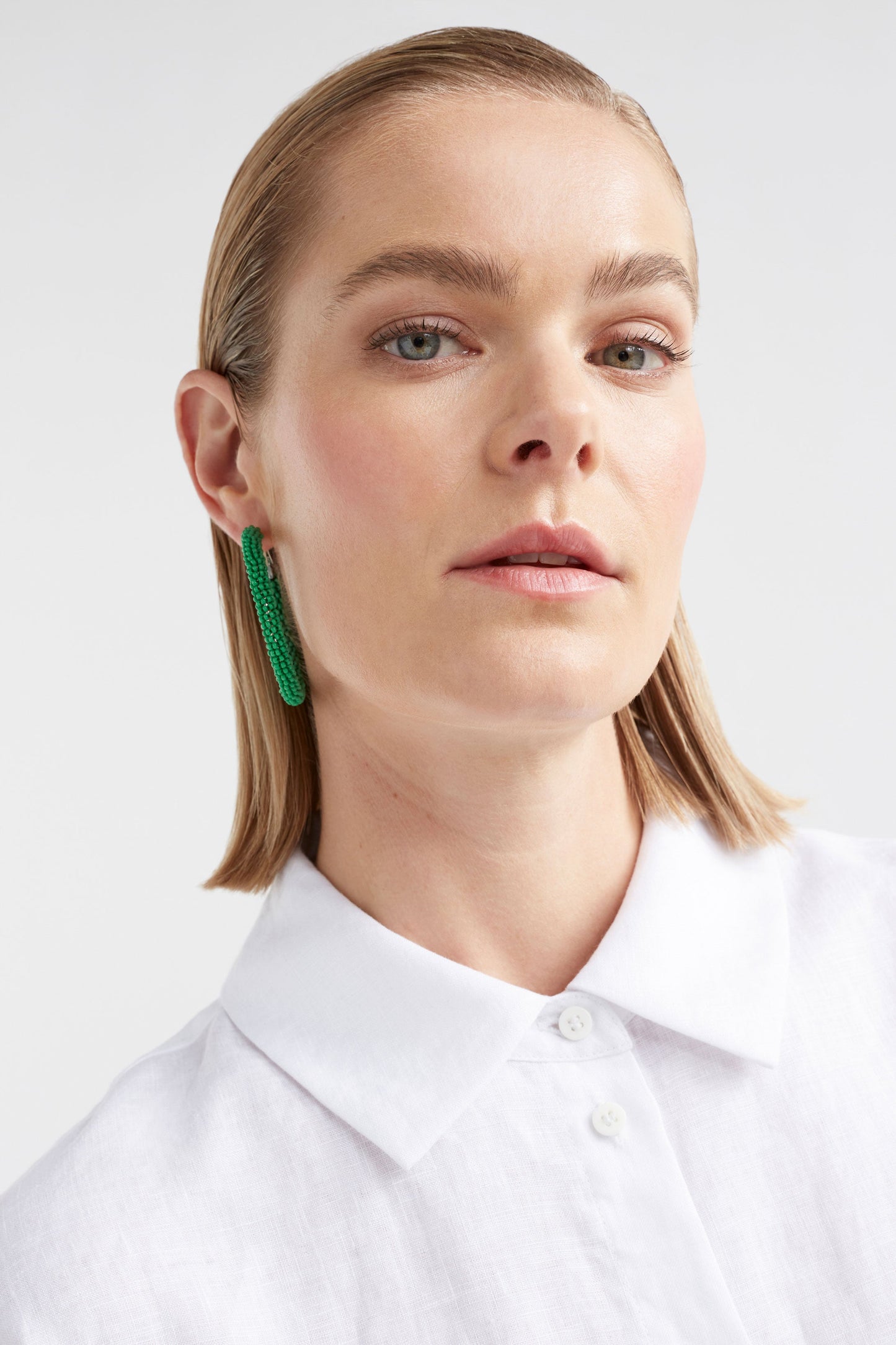 Jato Beaded Hoop Earring Model 2 | GREEN