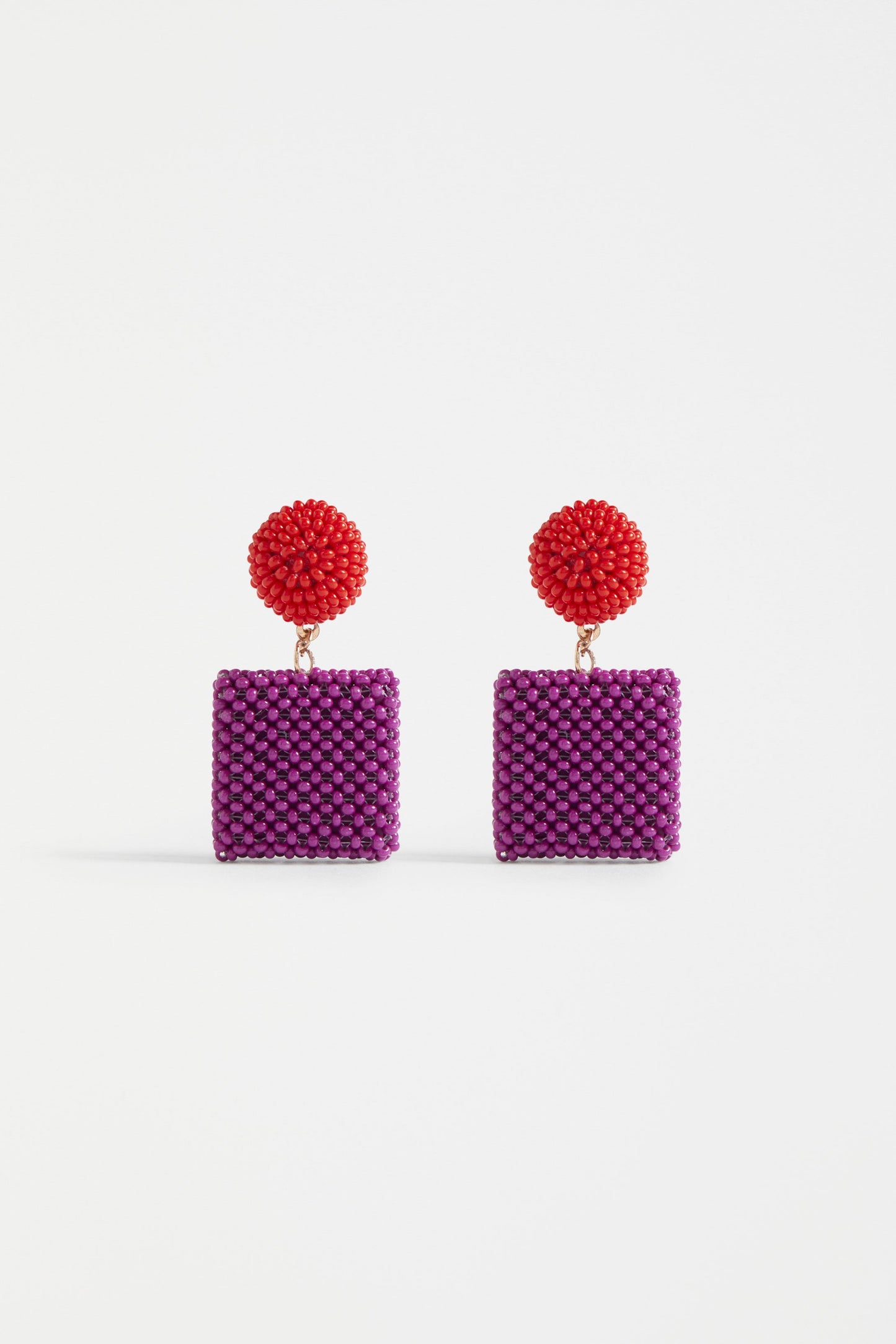 Gara Coloured Glass Seed Bead Woven Drop Earring | MULBERRY 