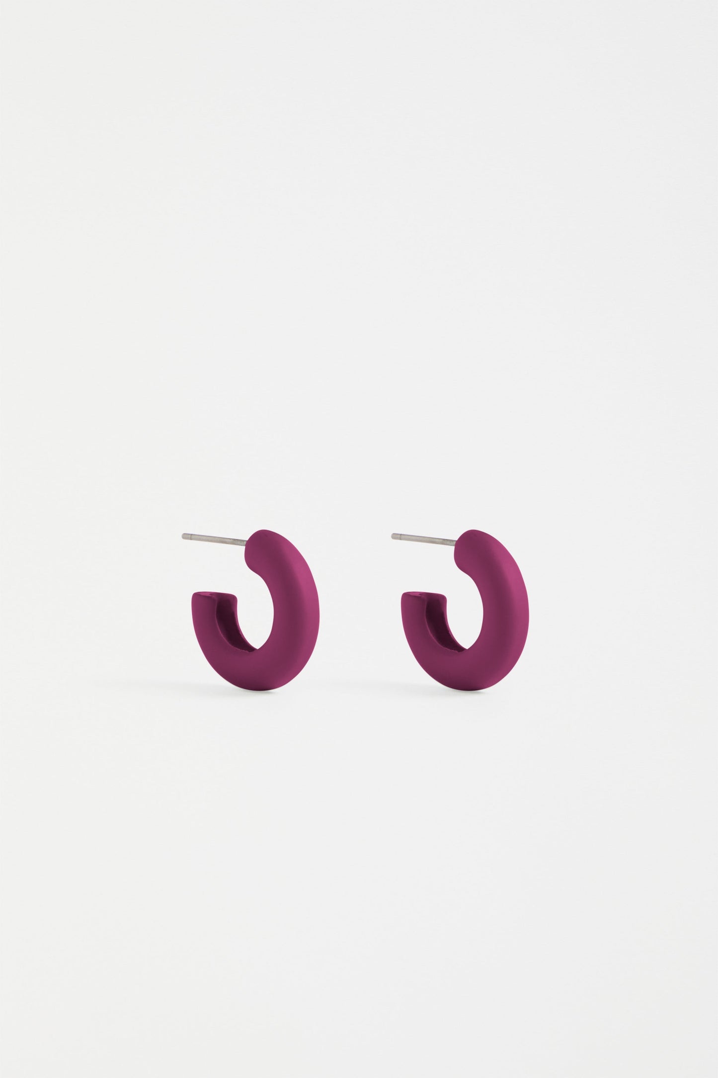 Minn Small Rubberised Coloured Hoop Earring | MULBERRY