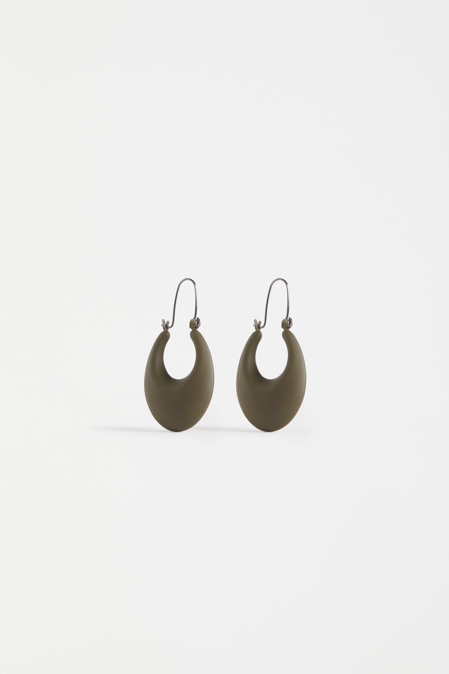 Ellik Long Hoop Crescent Colour Coated Drop Earring | SEAWEED