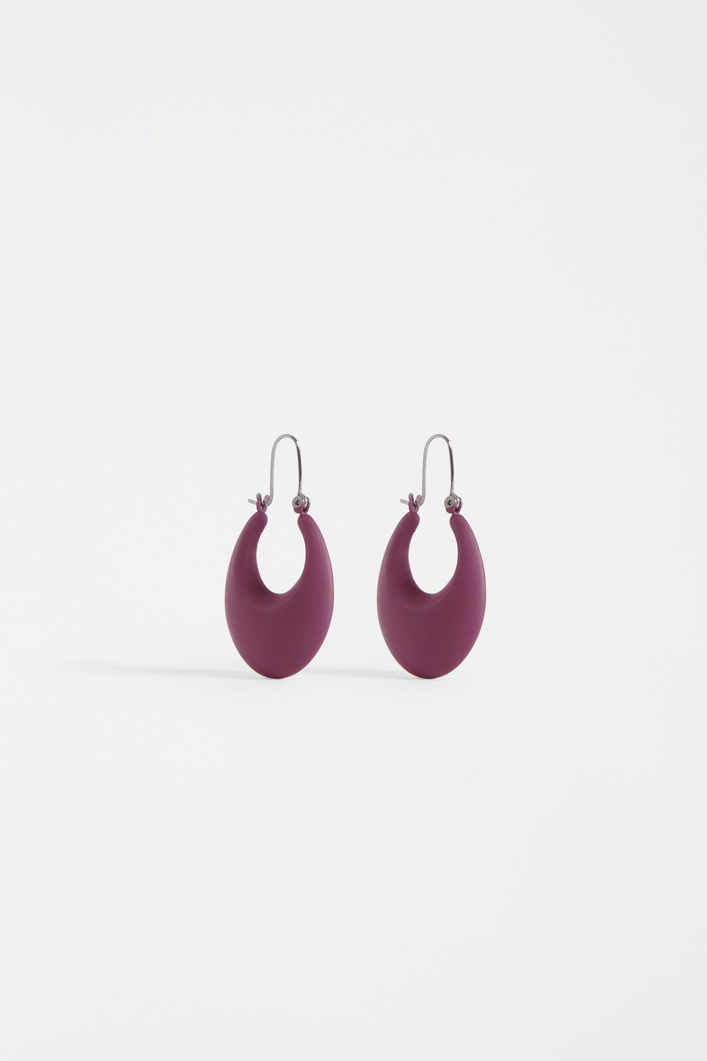 Ellik Long Hoop Crescent Colour Coated Drop Earring | MULBERRY