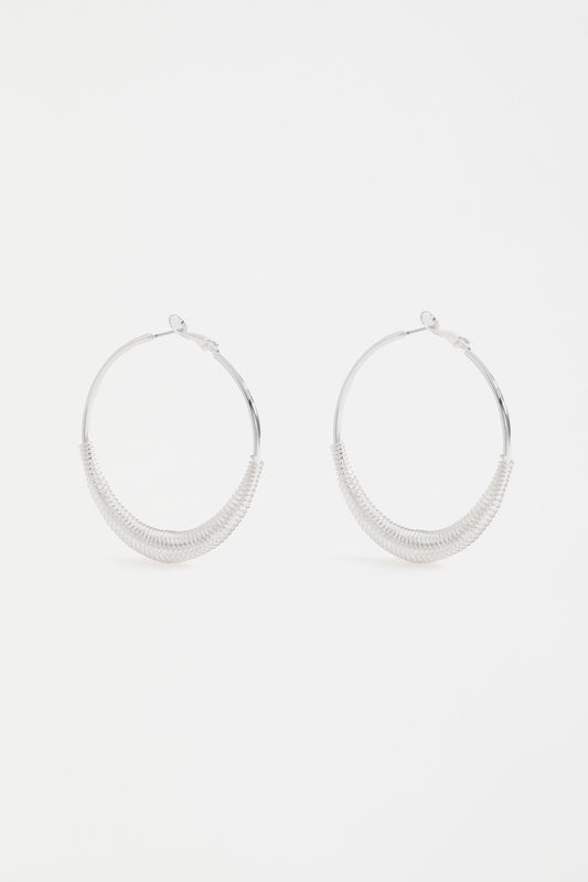Solf Metallic Hoop Earring Earrings - ELK | SILVER