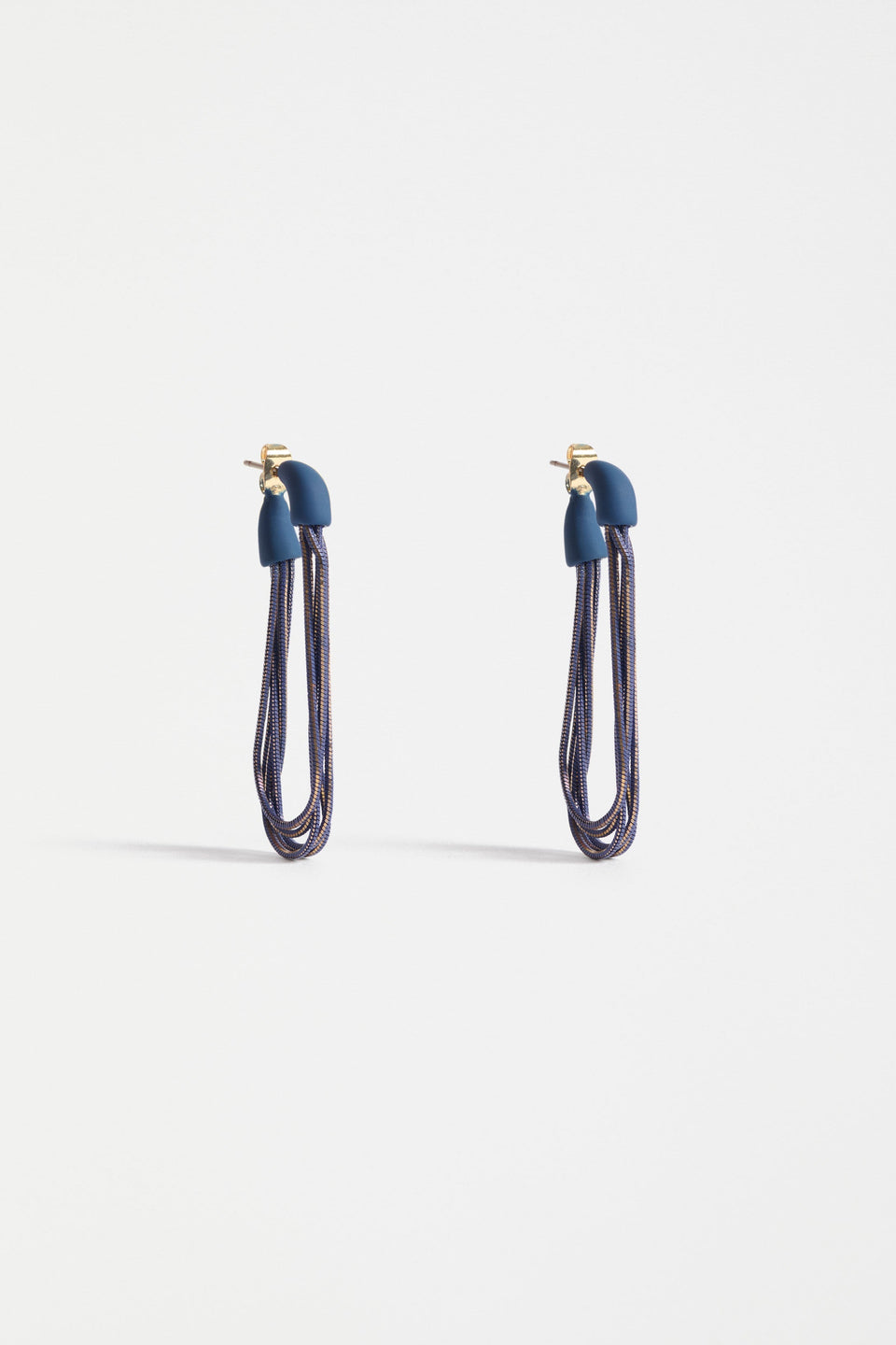 Lina Multi Fine Chain Mesh Loop Earring | COBALT