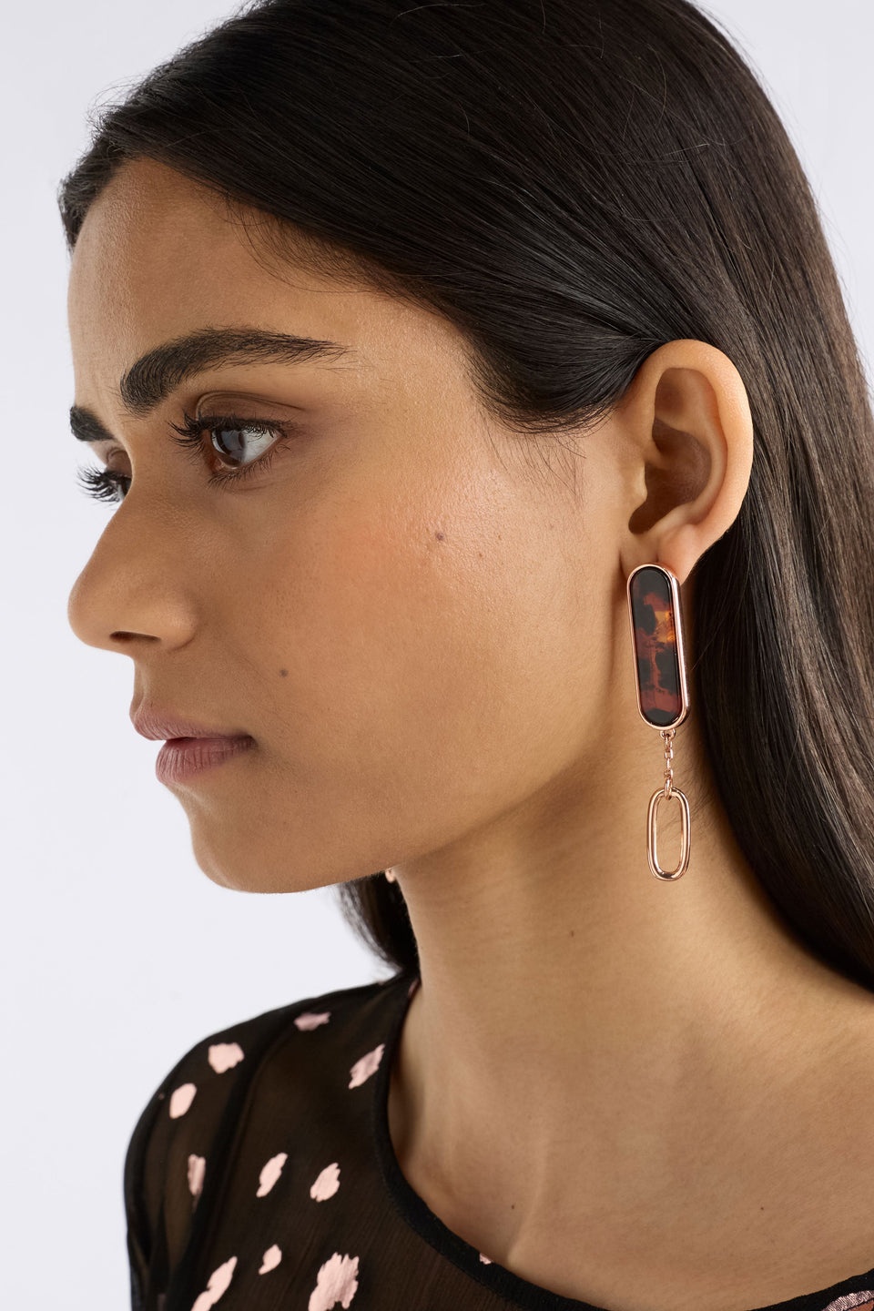 Eimii Long Stud Earring Earrings - ELK | ROSE GOLD