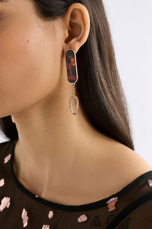 Eimii Long Stud Earring Earrings - ELK | ROSE GOLD