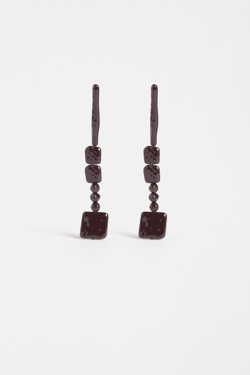 Kvall Long Drop Earring Earrings - ELK | DARK ESPRESSO