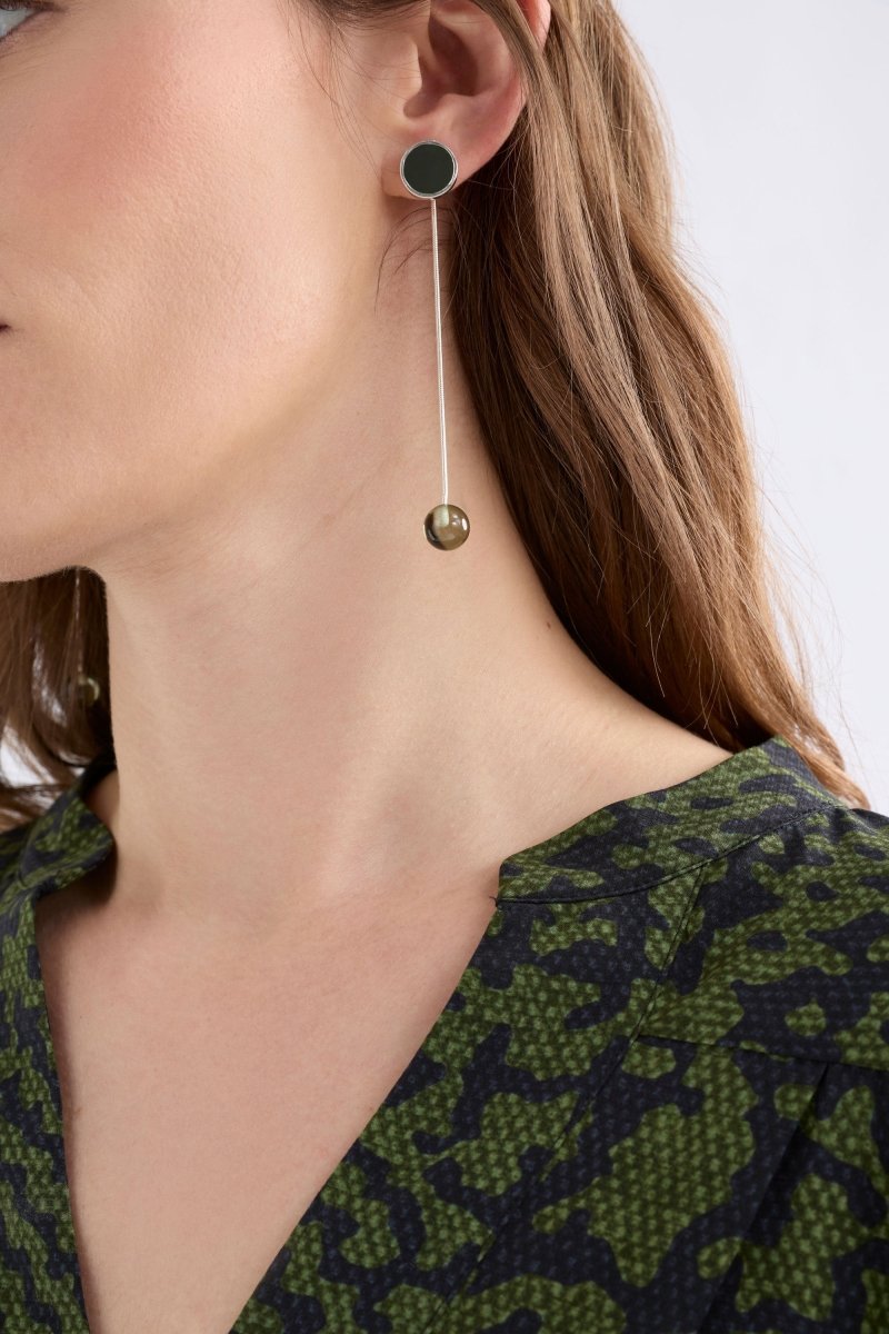 Laspar Long Drop Earring Earrings - ELK | DARK OLIVE