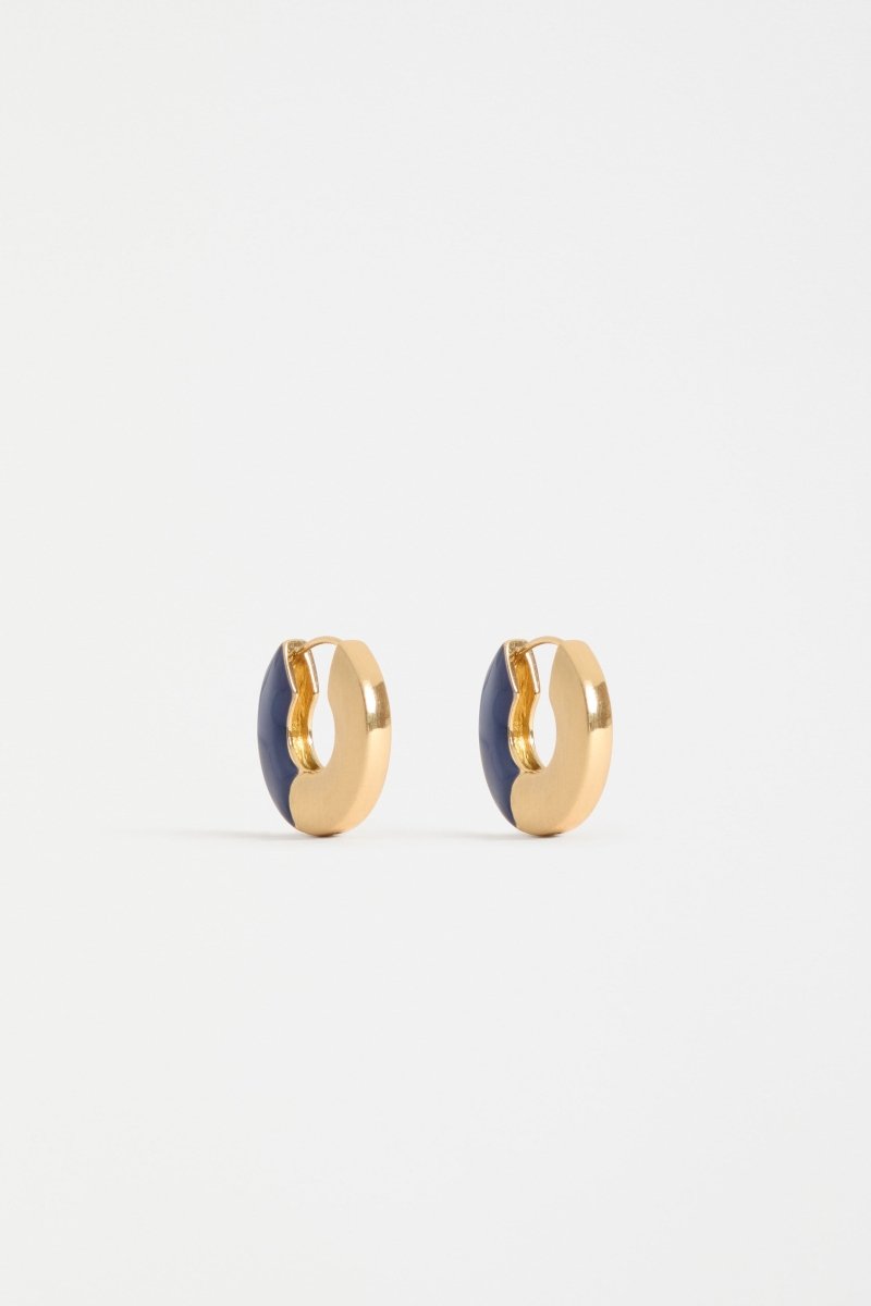 Itva Hoop Earring Earrings - ELK | BRIGHT NAVY