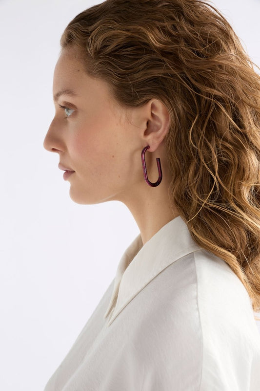Alsmen Hoop Earring Earrings - ELK | MERLOT