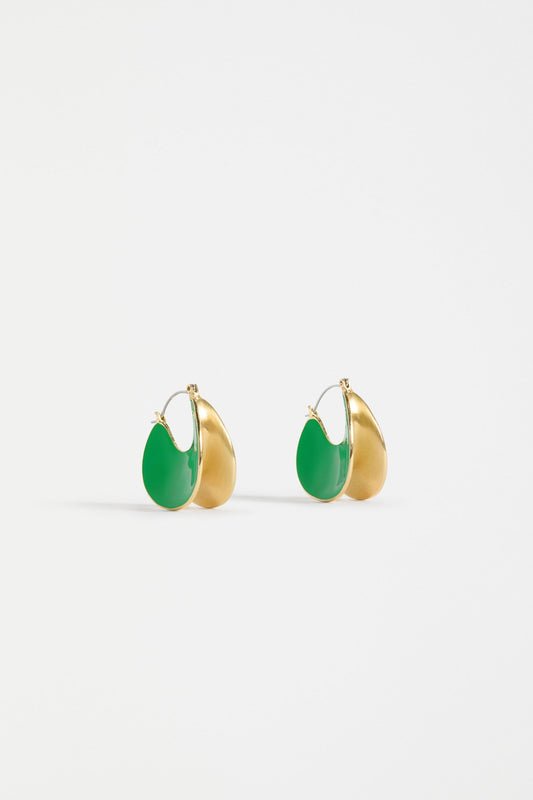 Apenn Large Hoop Earring Earrings - ELK | VINE GREEN