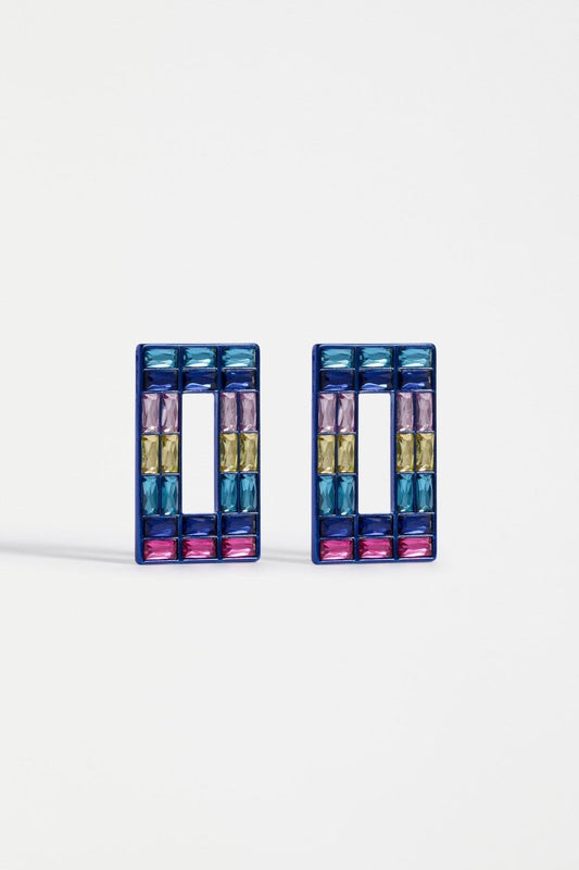 Jilsa Drop Hoop Earring Earrings - ELK | NAVY