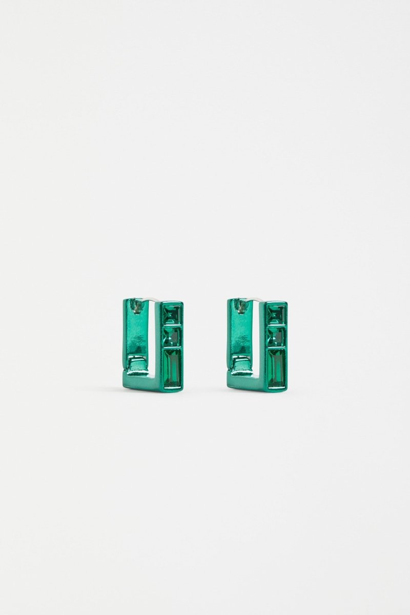 Jilsa Small Hoop Earring Earrings - ELK | FOREST GREEN