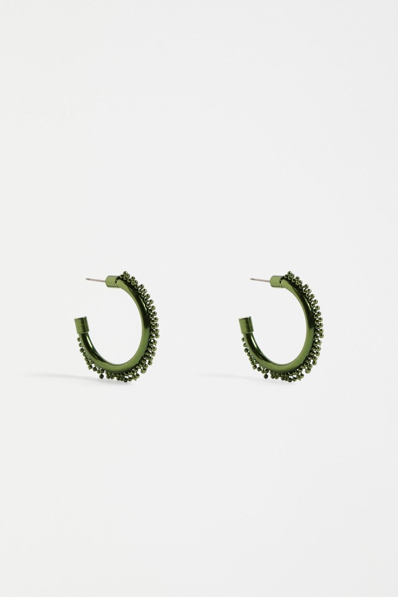 Satta Hoop Earring Earrings - ELK | FOREST GREEN
