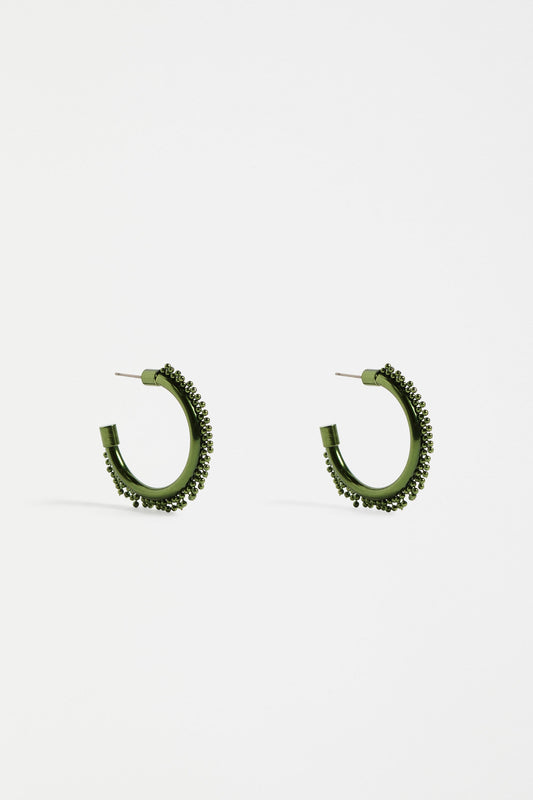 Satta Hoop Earring Earrings - ELK | FOREST GREEN