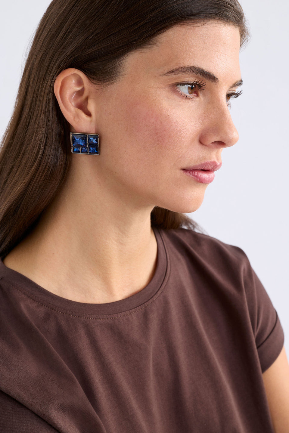 Praller Large Stud Earring Earrings - ELK | NAVY