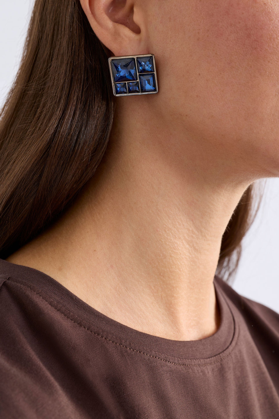 Praller Large Stud Earring Earrings - ELK | NAVY