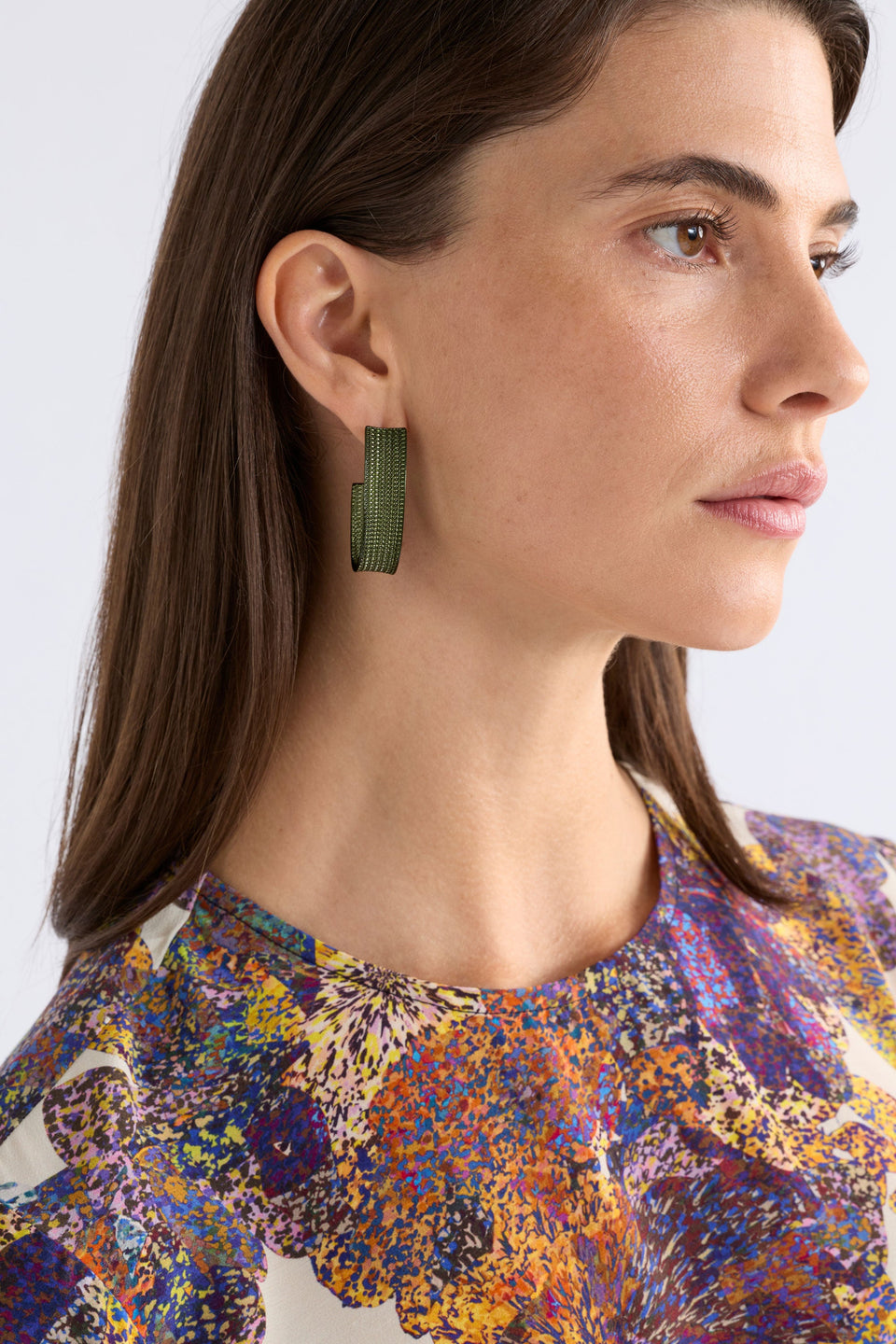 Glynn Large Hoop Earring Earrings - ELK | DARK OLIVE