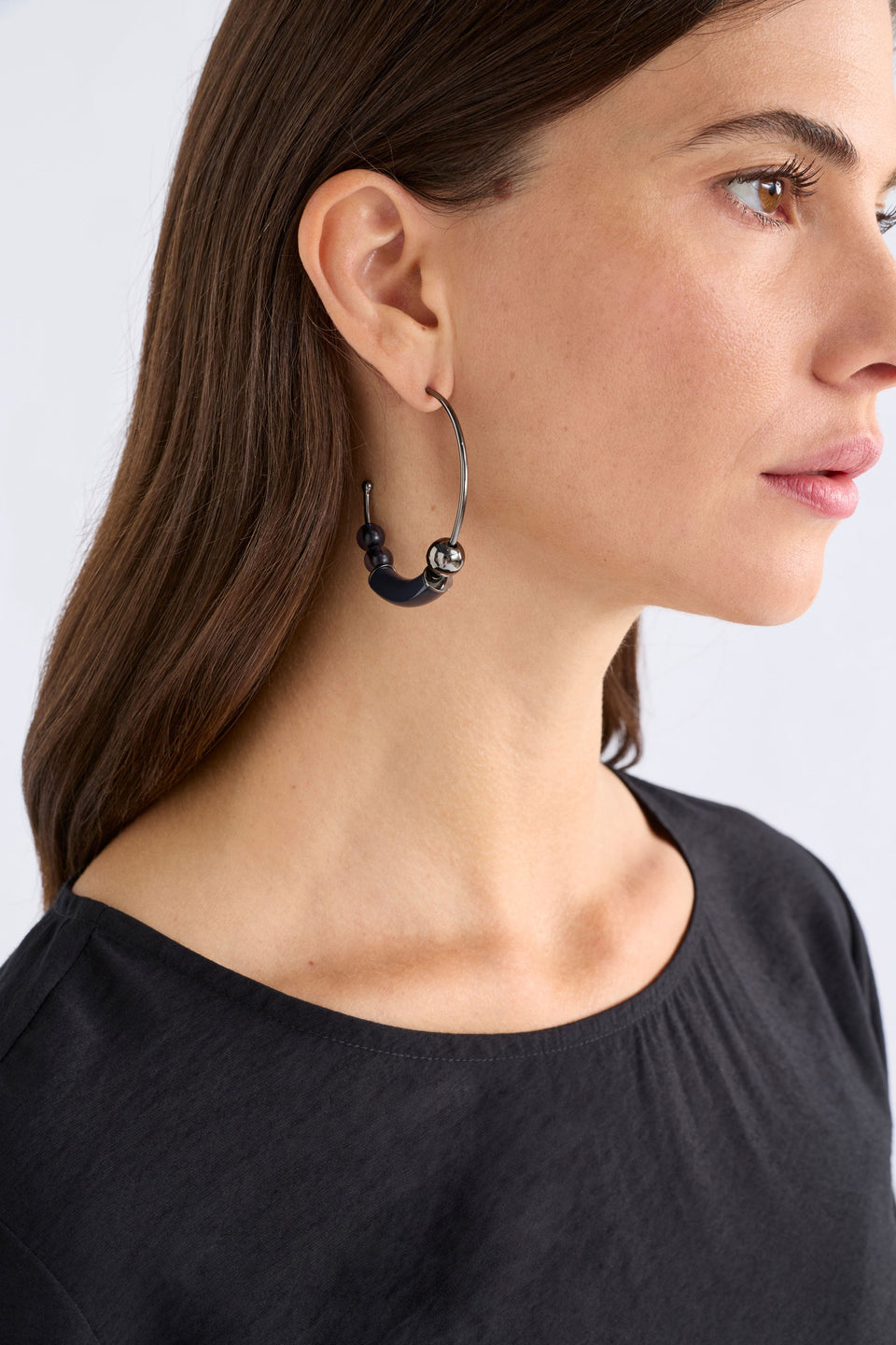 Nyys Large Hoop Earring Earrings - ELK  | BLUE STEEL