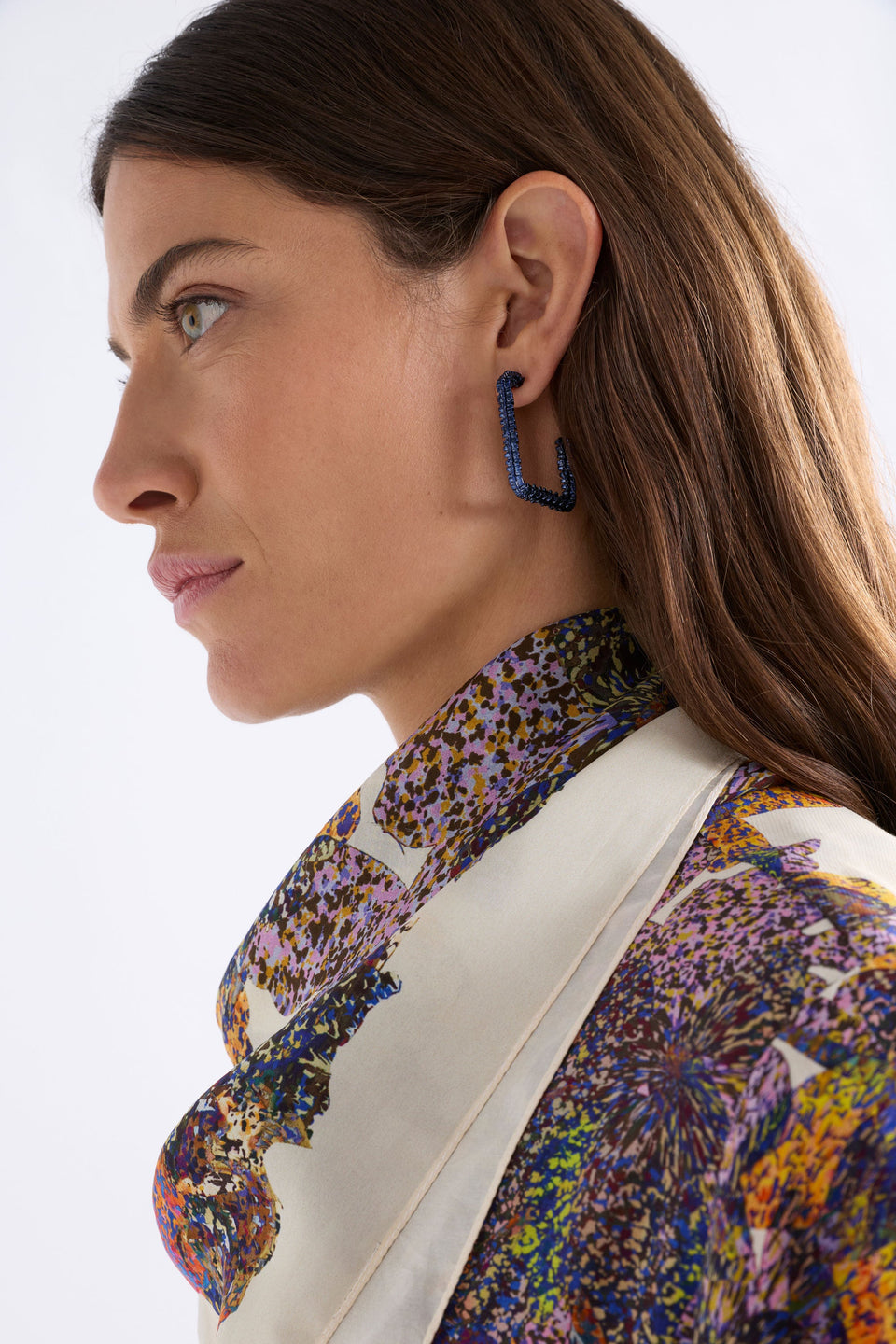 Hiva Large Hoop Earring Earrings - ELK | NAVY