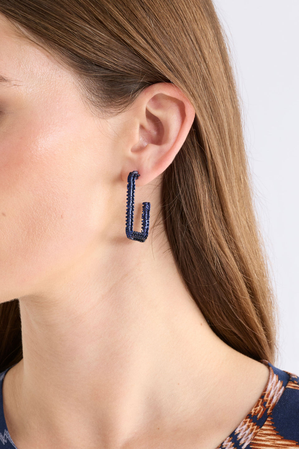 Hiva Large Hoop Earring Earrings - ELK  | NAVY
