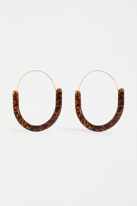 Aki Hoop Earring Earrings - ELK | TORTOISESHELL SPECKLE