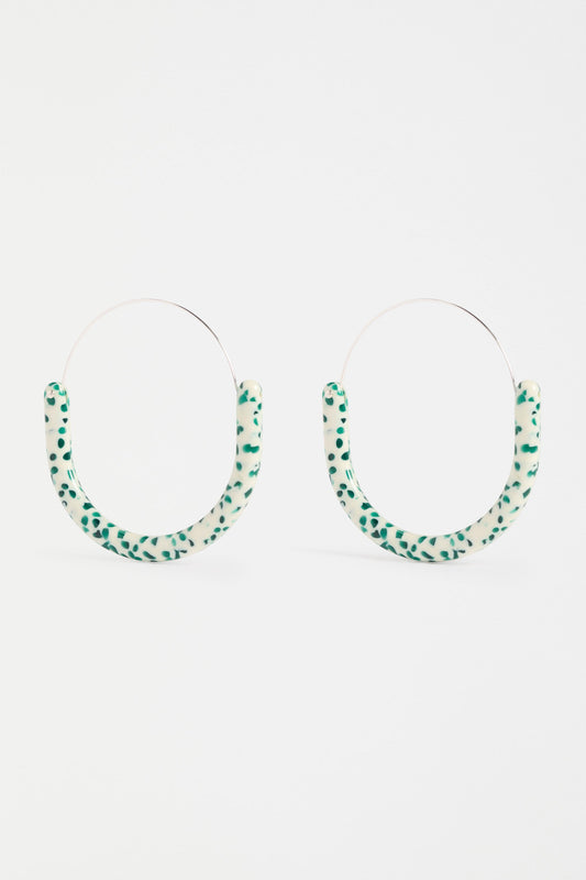 Aki Hoop Earring Earrings - ELK AU | GREEN SPECKLE