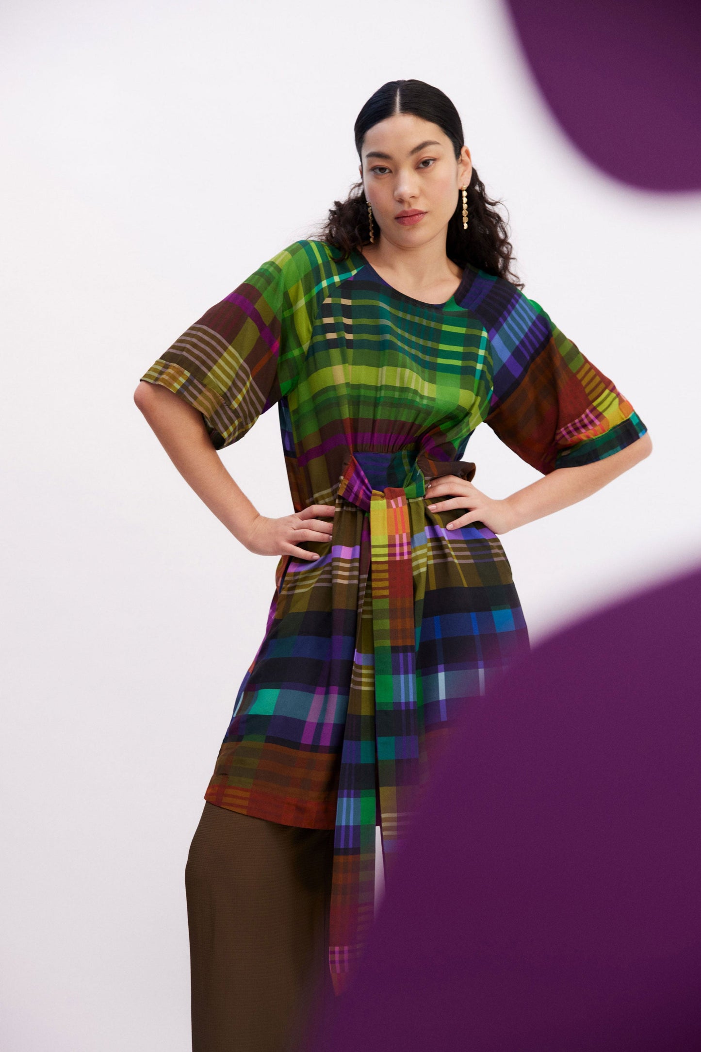 Ideell Silky Raglan Sleeve Belted Print Dress Model Campaign | ELODI PRINT