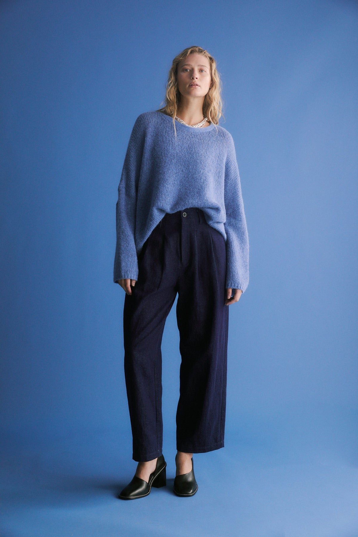 Decla Jean on Campaign Model Full Length | DARK BLUE WASH