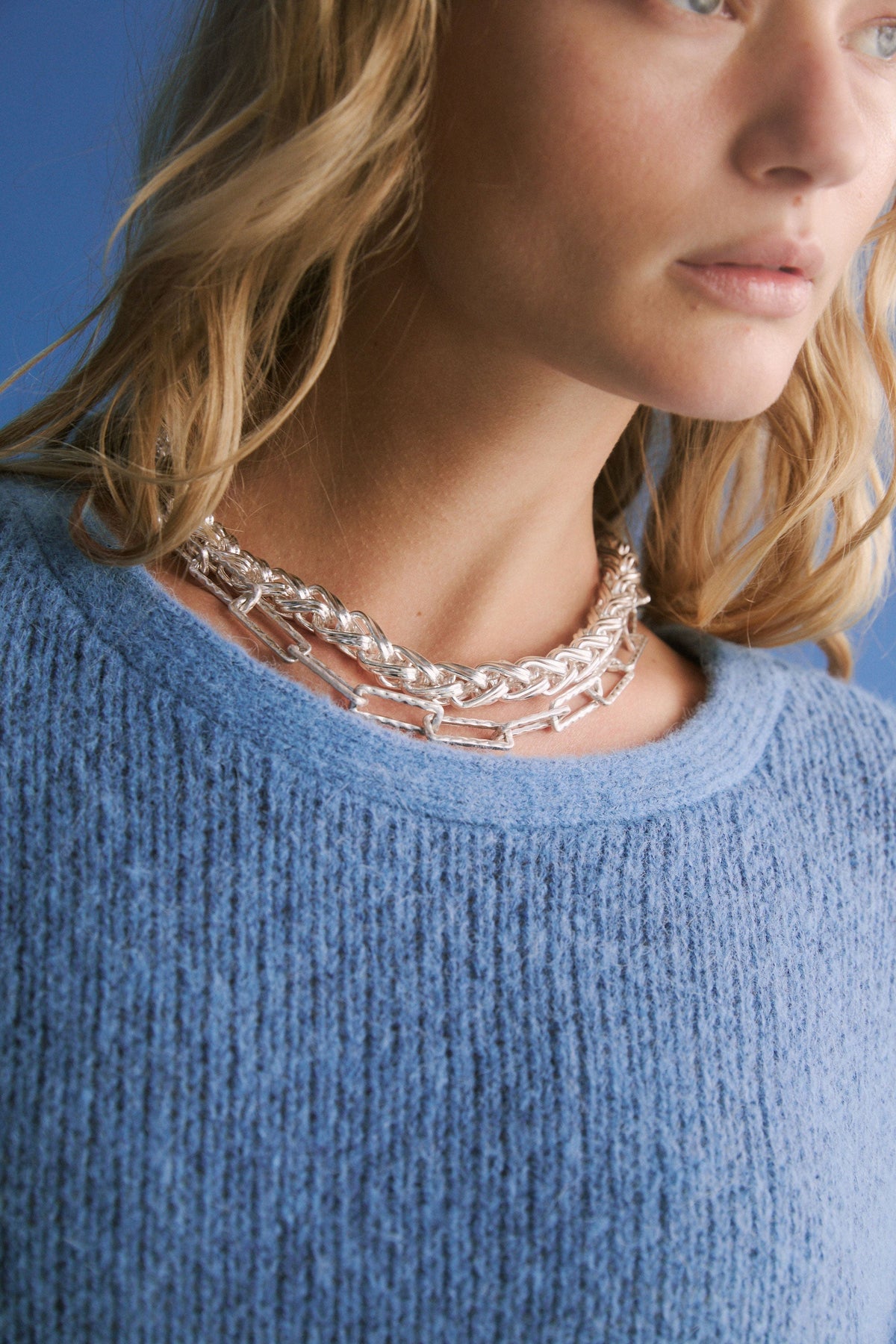 Ringva Necklace Flat Lay | SILVER