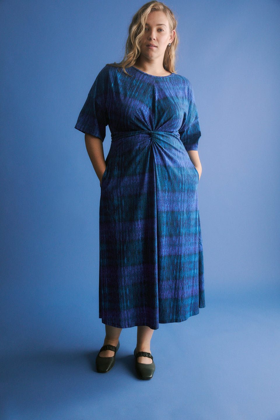 Kihte T-Shirt Dress on Curve Model Campaign tied at back | MIKKO PRINT