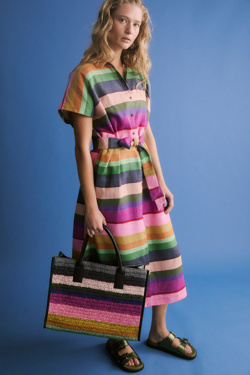 Tilko Shirt Dress Dresses Campaign full body with matching  bag - ELK | LYSBRO PRINT