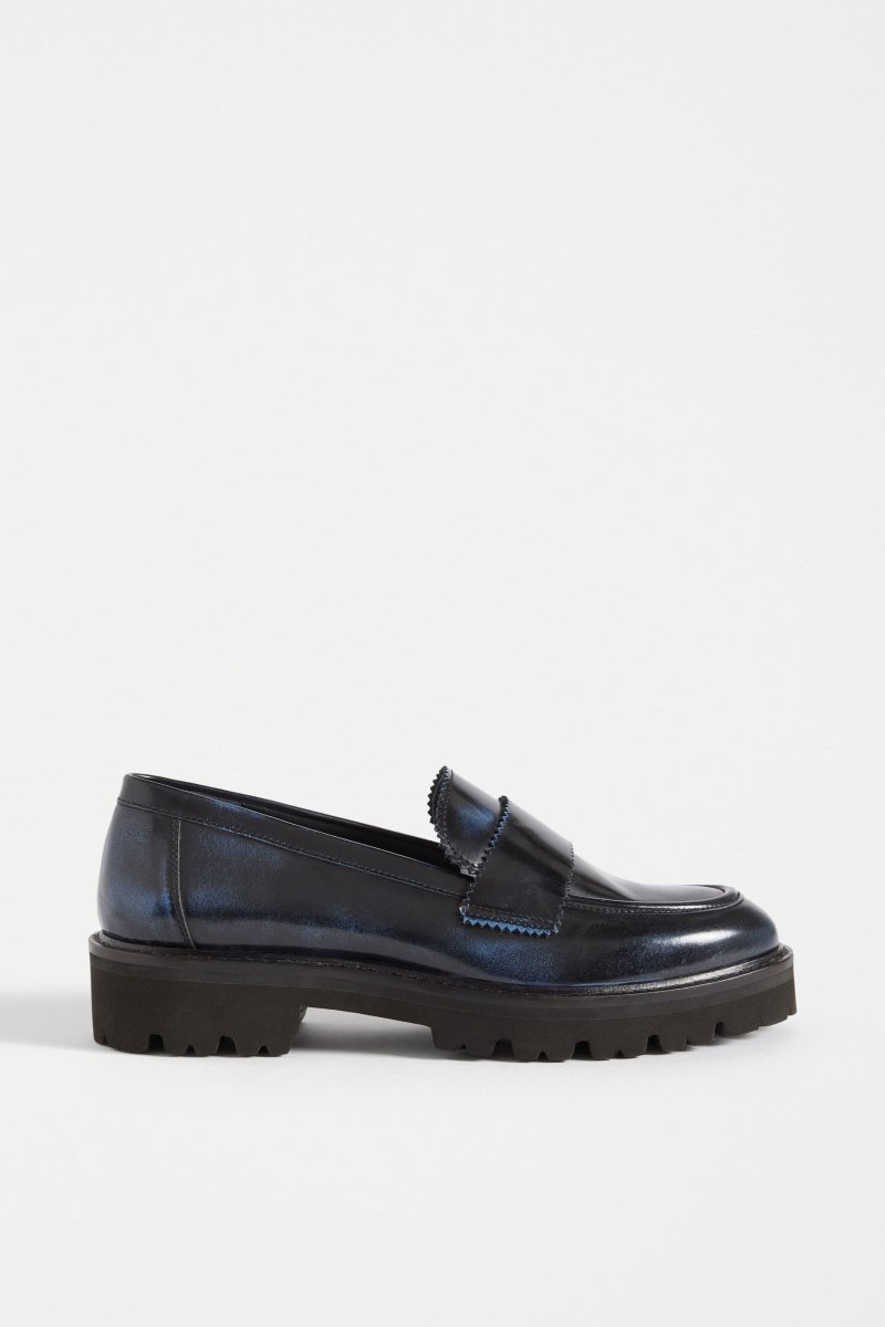Tirstta Platform Loafer Flats - ELK | DARK NAVY