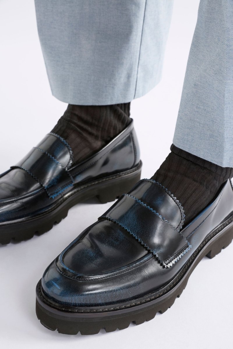 Tirstta Platform Loafer Flats - ELK | DARK NAVY