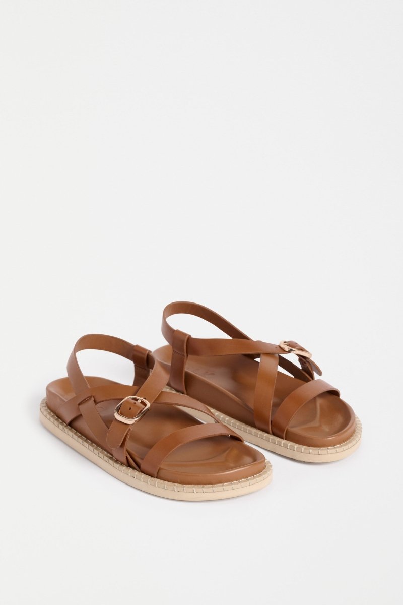 The Kilsa Sandal features minimal tan leather straps, moulded footbed and EVA sole in a handcrafted design ELK | TAN