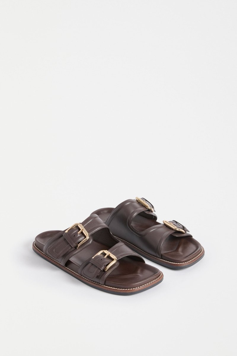 Beren Slide Espresso Sandals - ELK | ESPRESSO