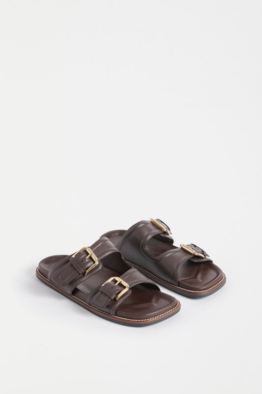 Beren Slide Espresso Sandals - ELK | ESPRESSO