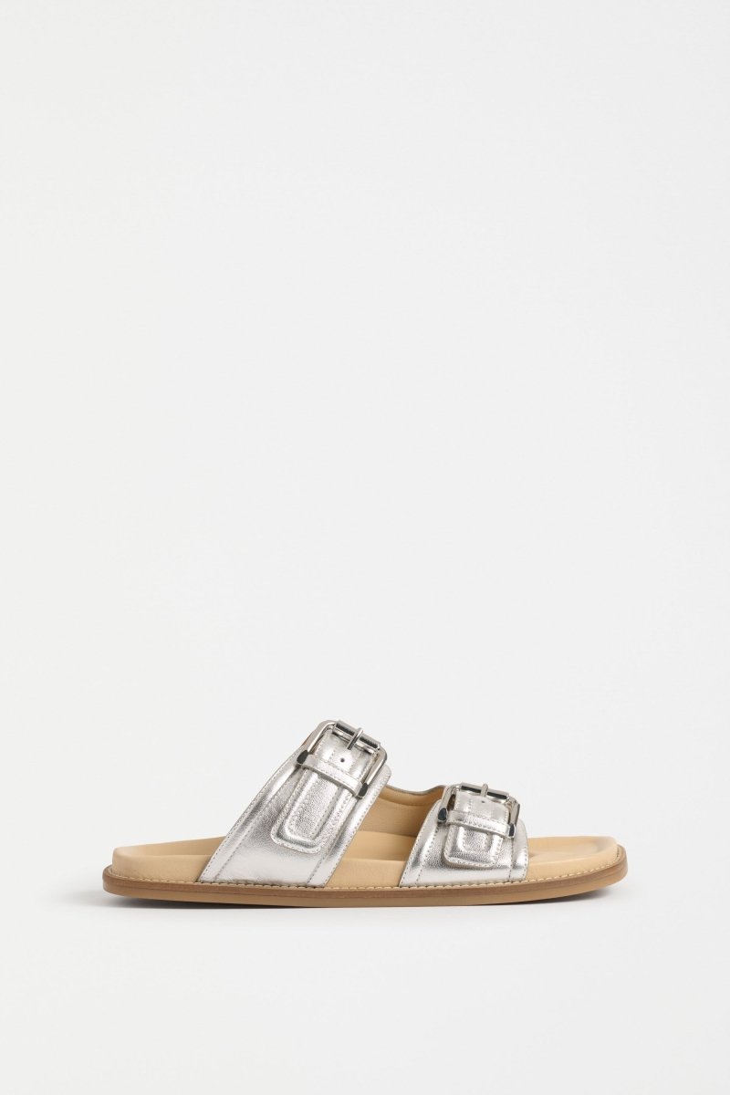 Beren Slide Silver Sandals - ELK | SILVER