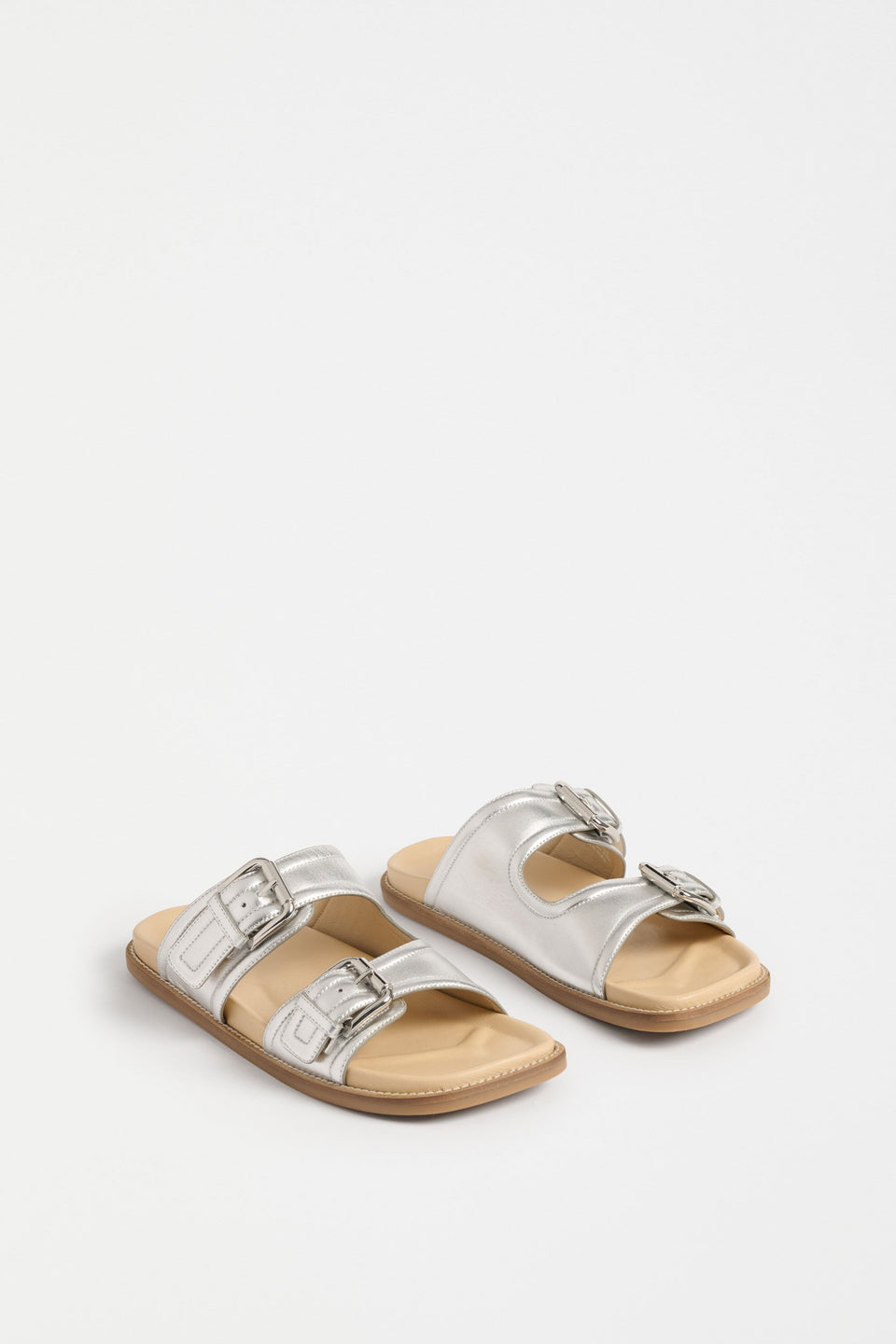 Beren Slide Silver Sandals - ELK | SILVER