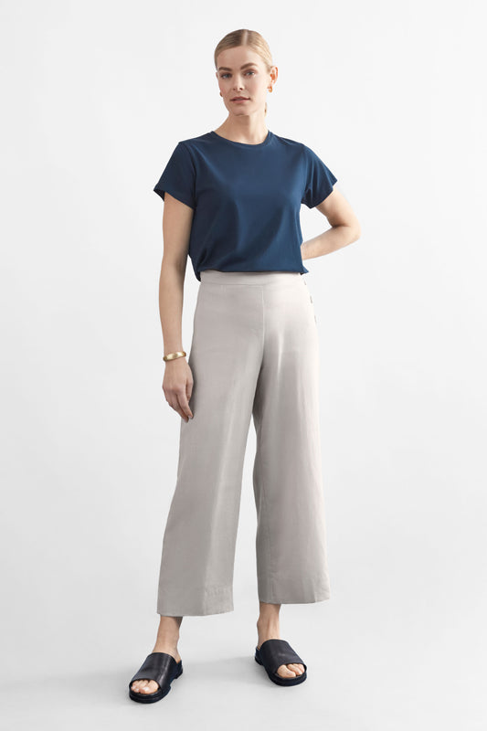 Hersom High Waist Linen Pant Model Front | FLAX