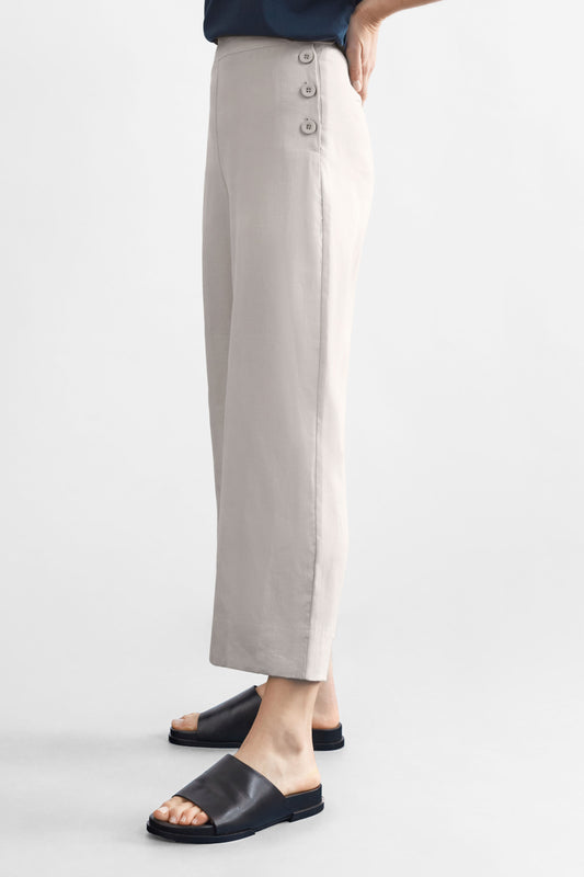 Hersom High Waist Linen Pant Model Side | FLAX