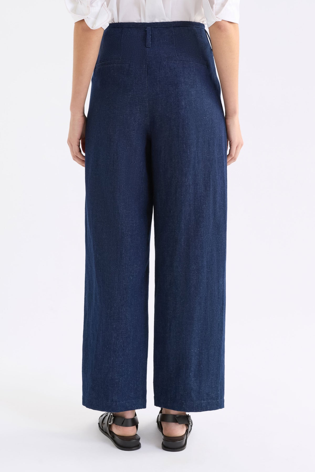 Decla Jean on Model Back View Full Length | DARK BLUE WASH
