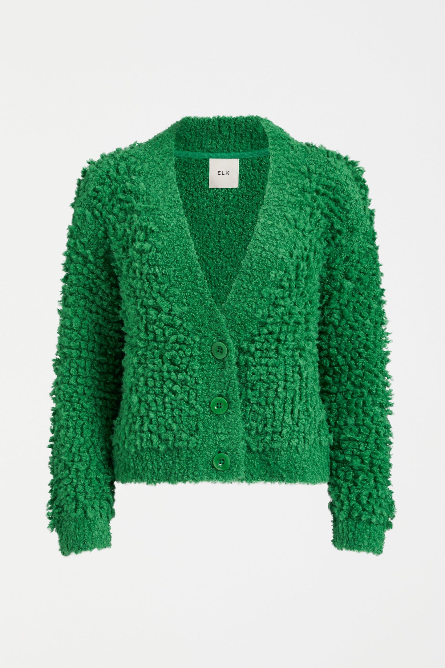 Arnon Chunky Fluffy Alpaca Cropped Cardigan Front | IVY GREEN