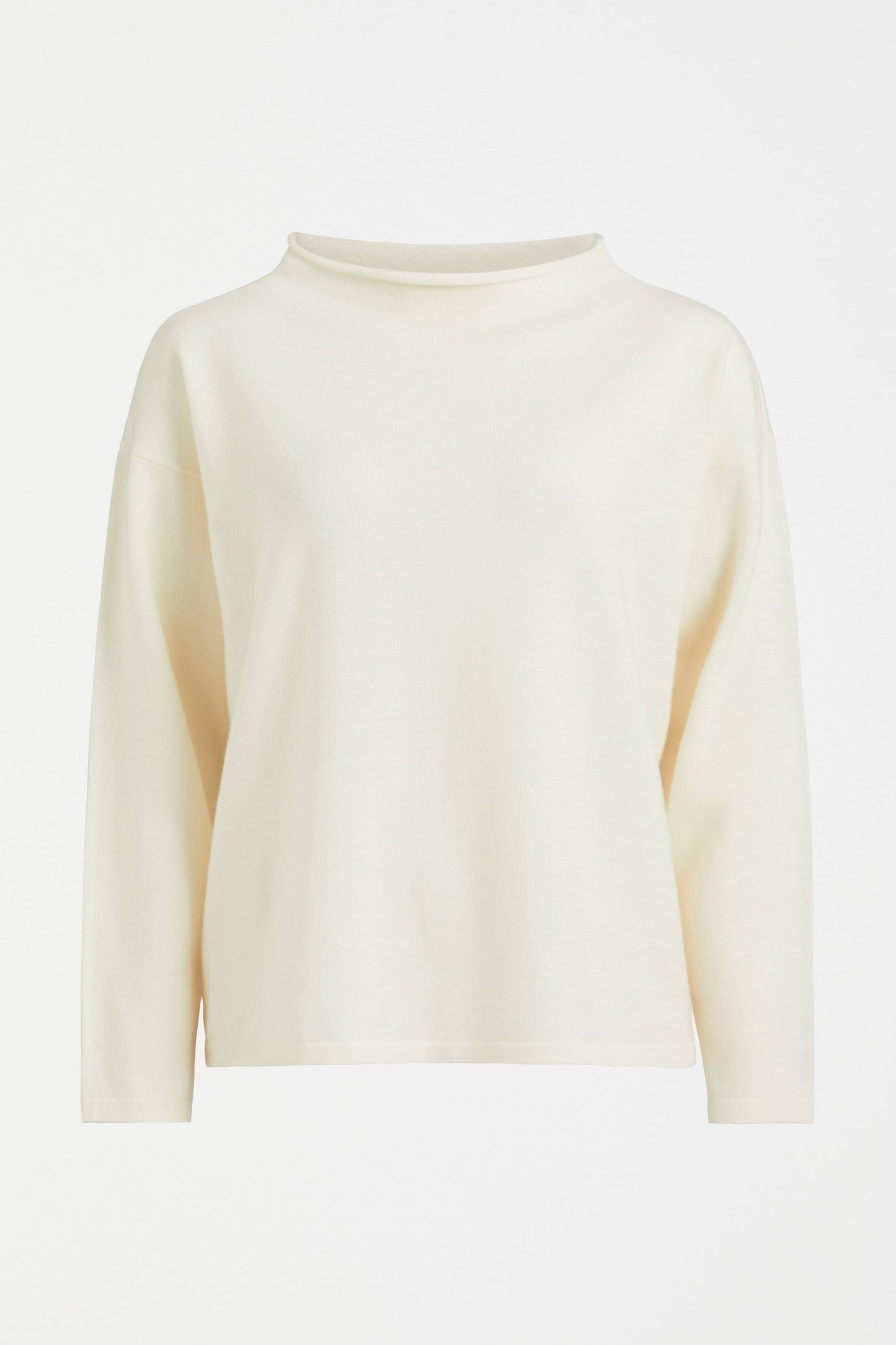 Pirata Cropped Lightweight Merino Funnel Neck Sweater Front | SNOWFLAKE