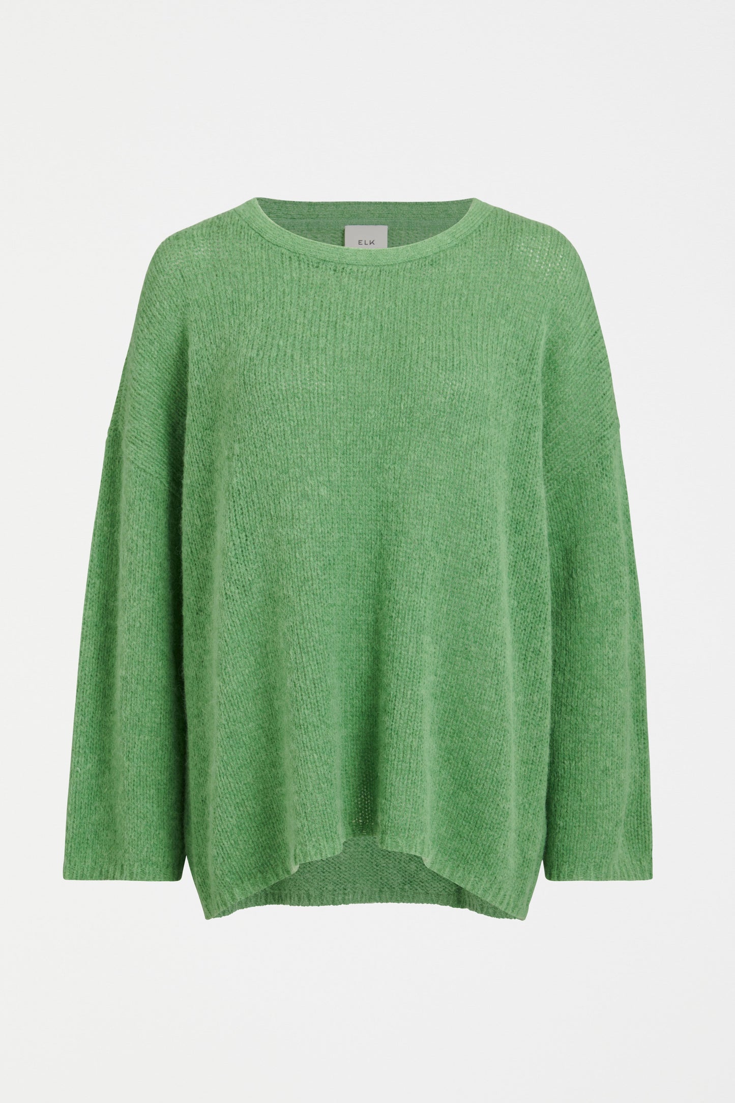 Osby Boxy Fit Alpaca Knit Sweater Front | ALOE GREEN