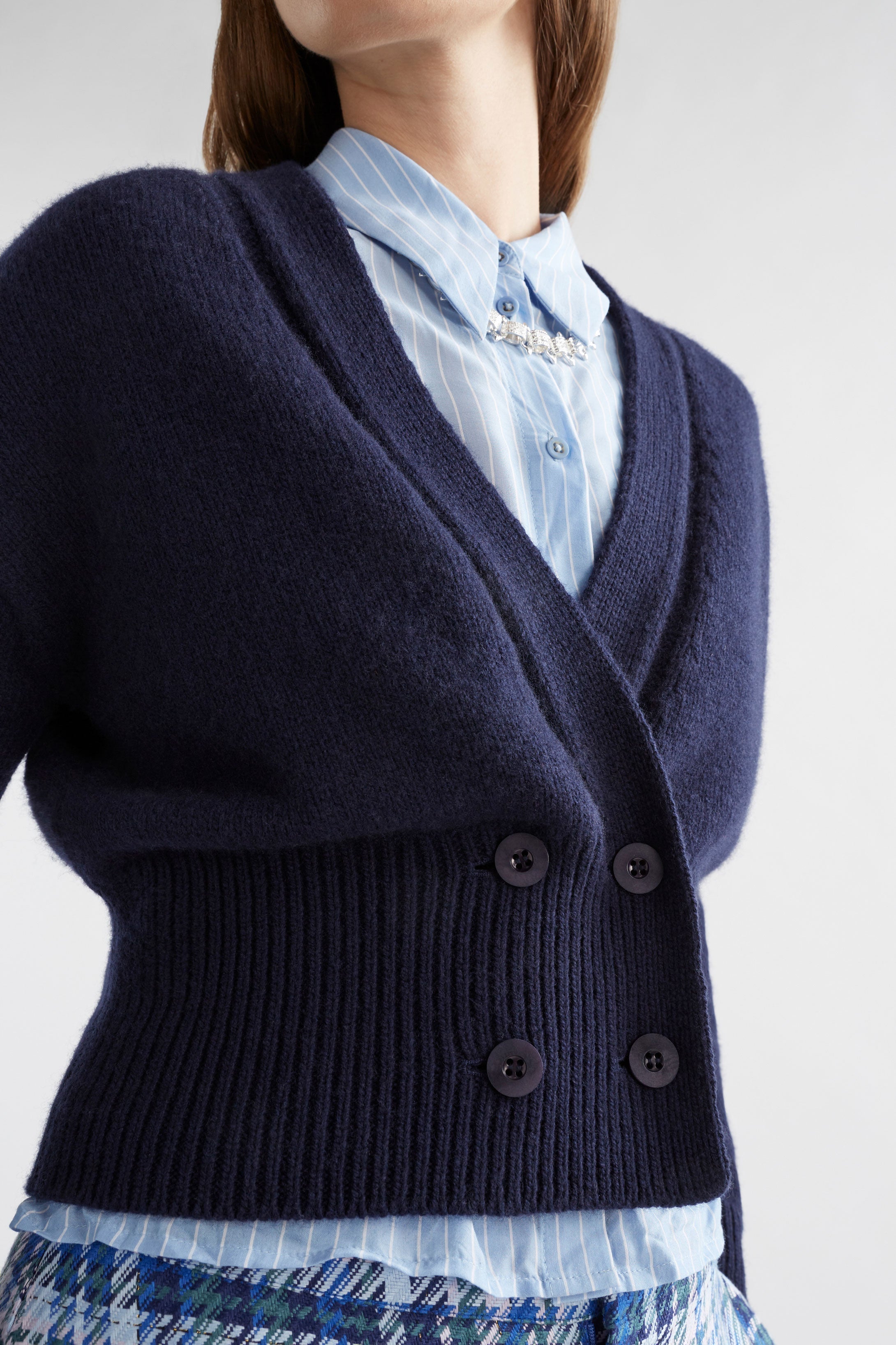 Shop The Knytte Double Breasted Organic Cotton Cropped Cardigan