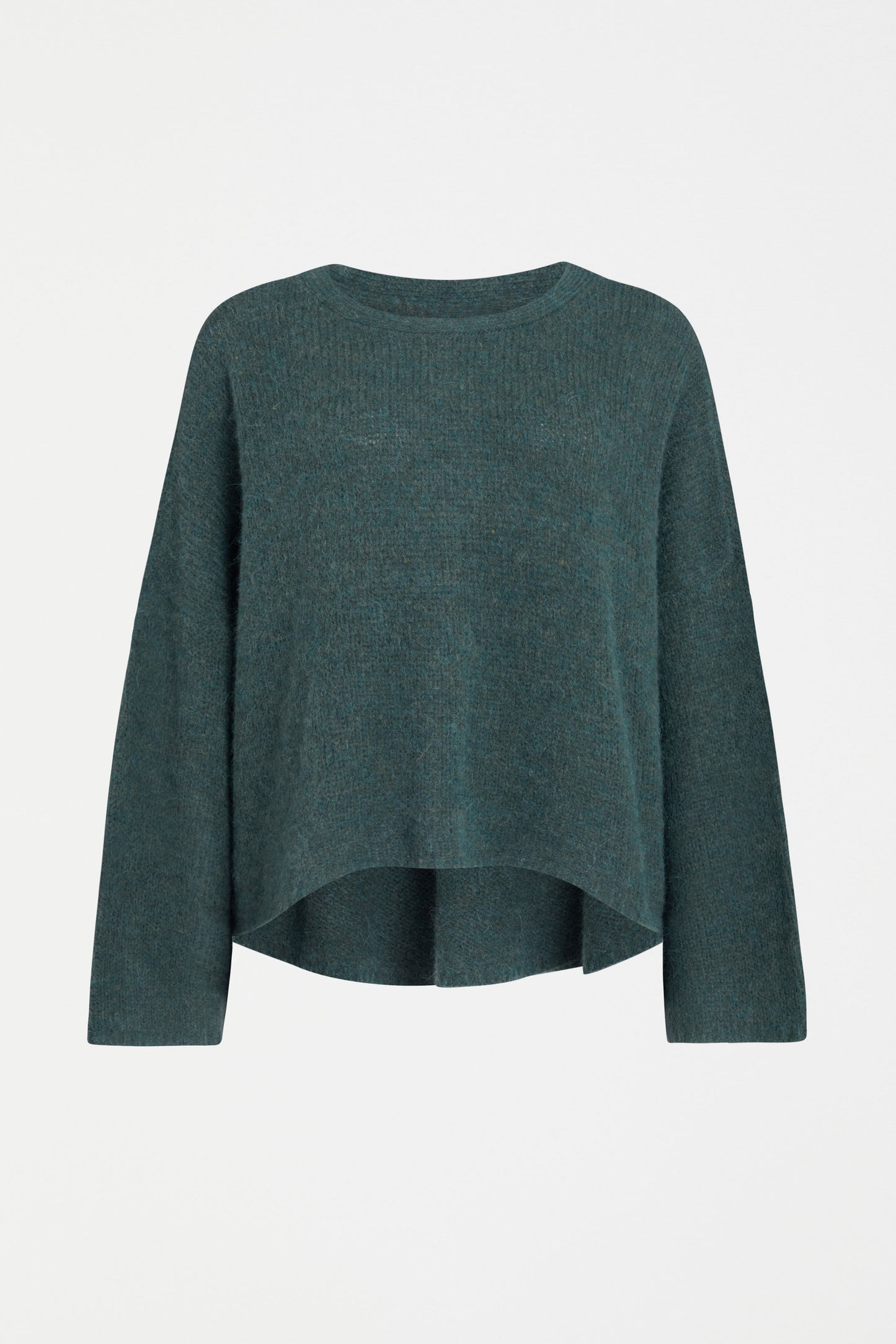 Agna Relaxed Box Fit Alpaca Yarn Knit Sweater Front | SEA MOSS